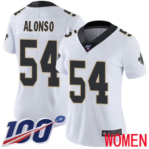 New Orleans Saints Limited White Women Kiko Alonso Road Jersey NFL Football 54 100th Season Vapor Untouchable Jersey